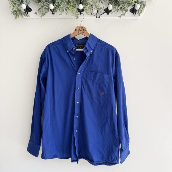 Men’s Ariat Royal Button Button Down Shirt Western Cowboy Medium 2-3212 - Picture 1 of 5